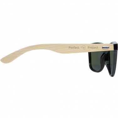 Logo trade promotional gift photo of: Taiyō rPET/bamboo mirrored polarized sunglasses in gift box